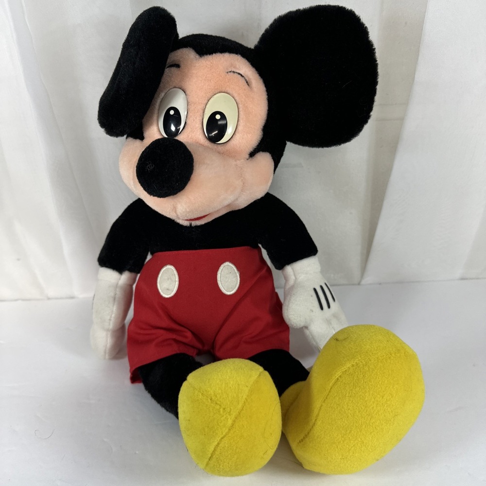 Vintage Walt Disney World Mickey Mouse Plush‎ Stuffed Animal 14" Disneyland